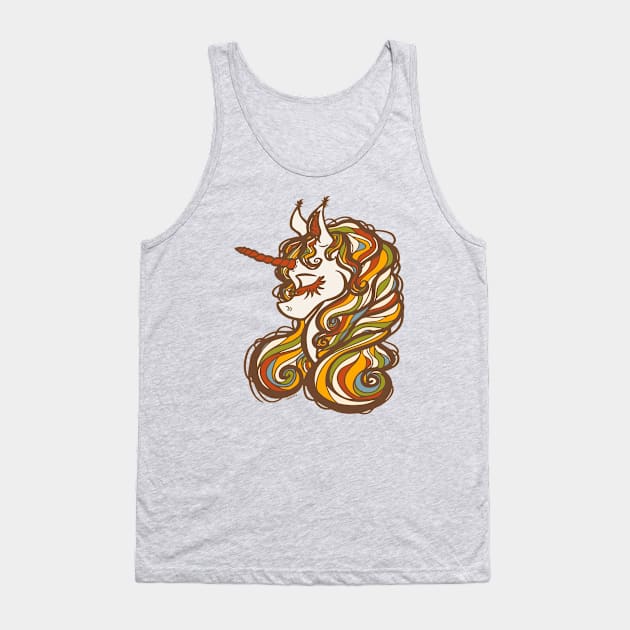 Far-Out 70's Unicorn Tank Top by Jan Grackle